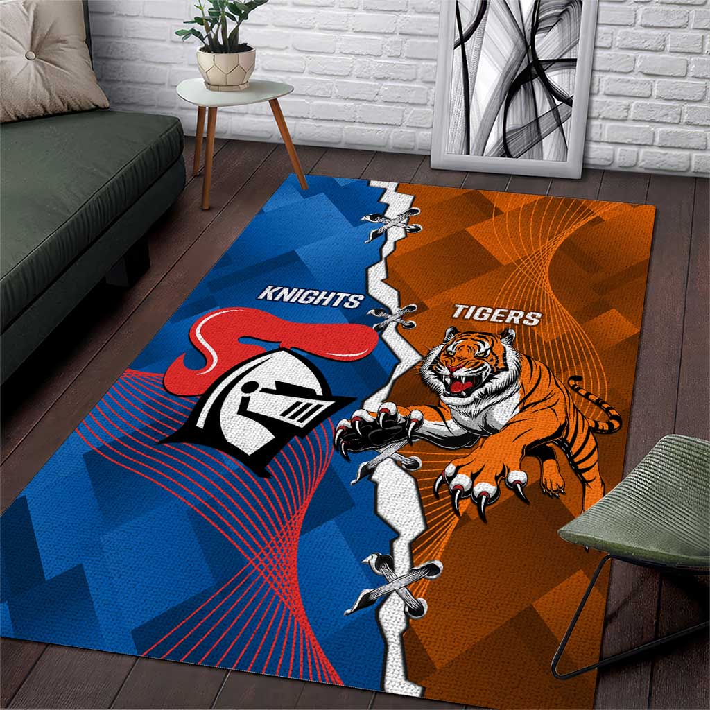 Knights and Tigers Area Rug Dynamic Sporty Version