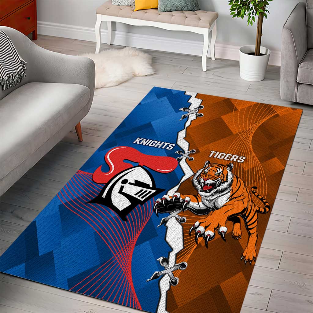 Knights and Tigers Area Rug Dynamic Sporty Version