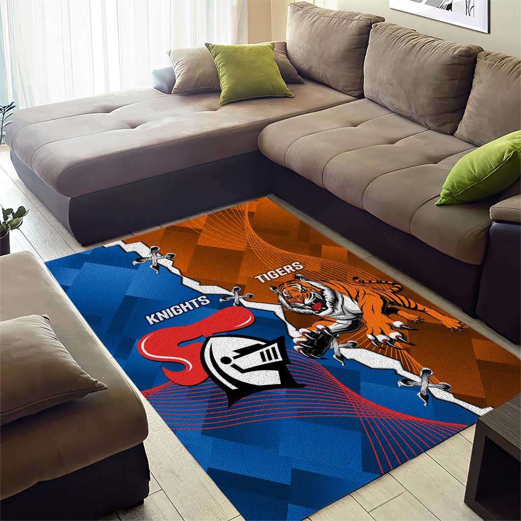 Knights and Tigers Area Rug Dynamic Sporty Version