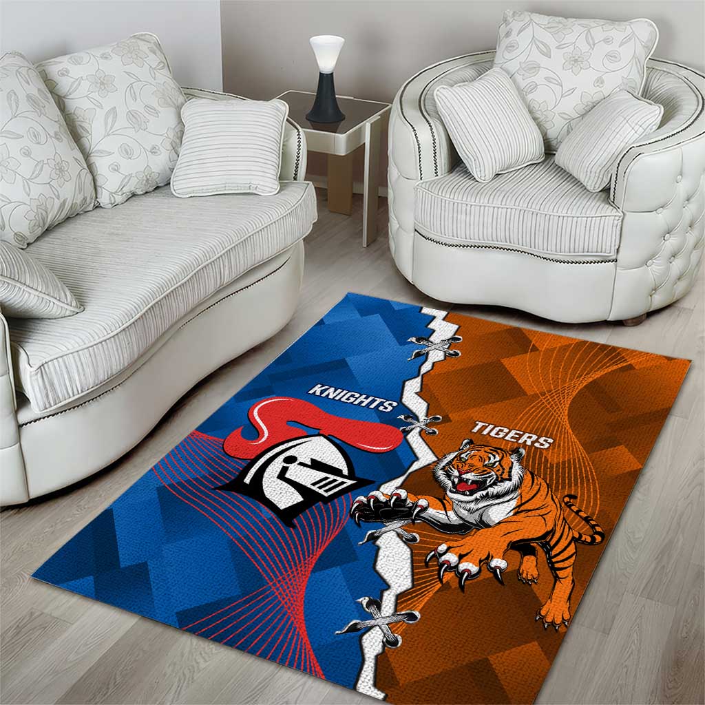 Knights and Tigers Area Rug Dynamic Sporty Version