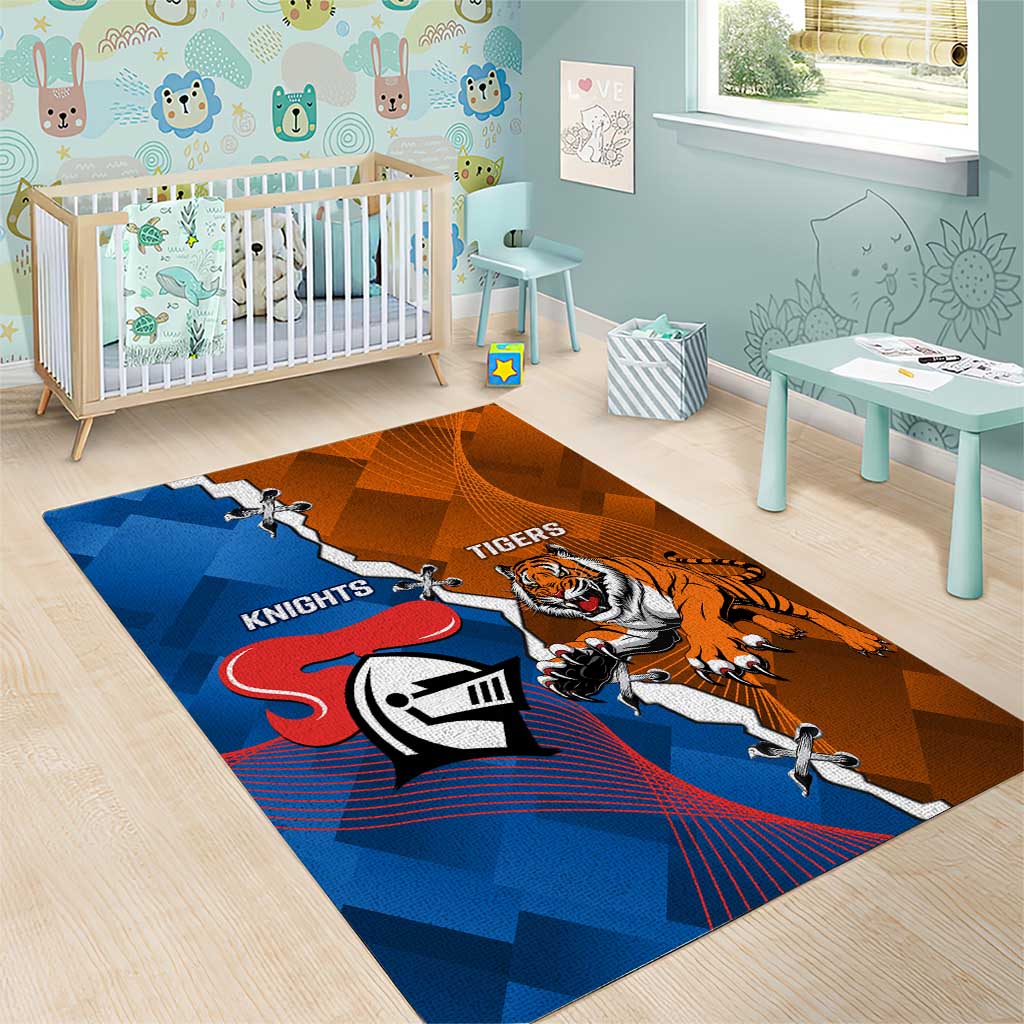 Knights and Tigers Area Rug Dynamic Sporty Version