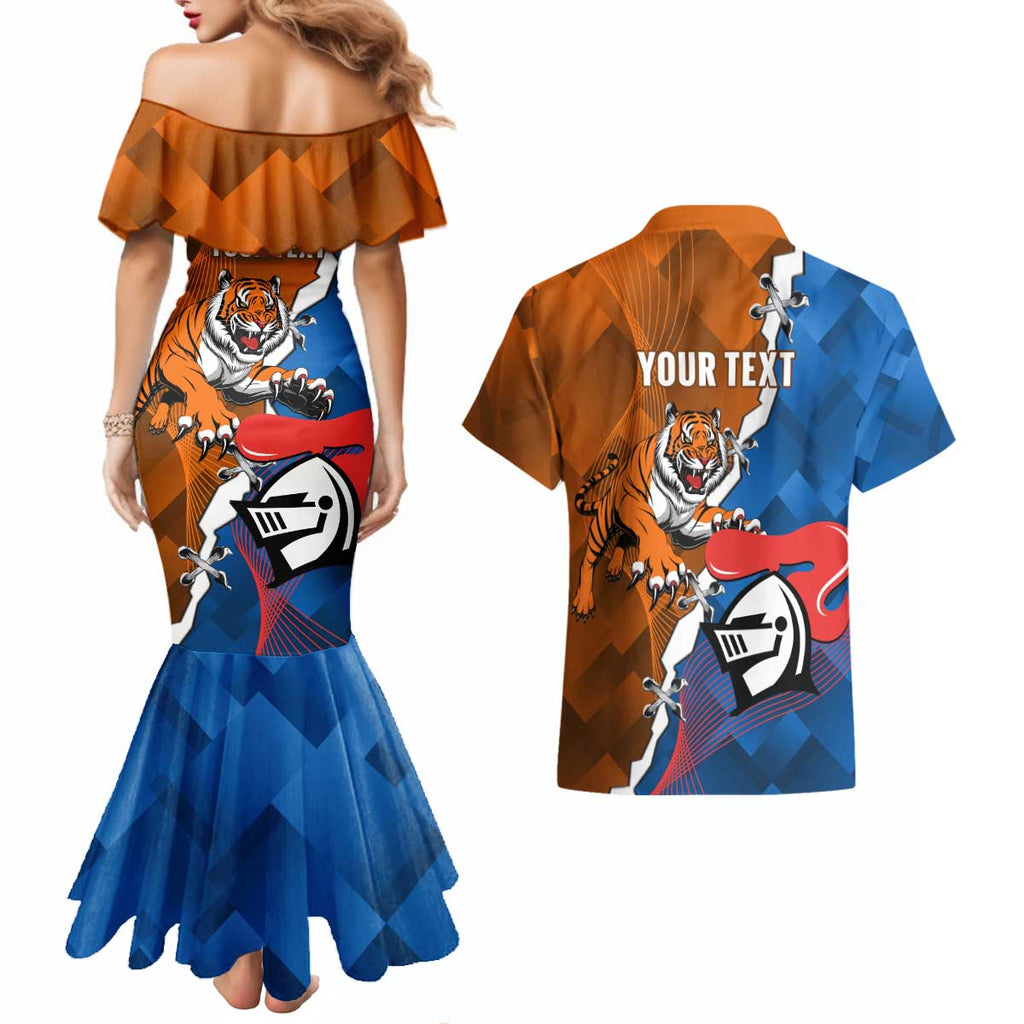 Personalised Knights and Tigers Couples Matching Mermaid Dress and Hawaiian Shirt Dynamic Sporty Version