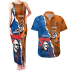 Personalised Knights and Tigers Couples Matching Tank Maxi Dress and Hawaiian Shirt Dynamic Sporty Version