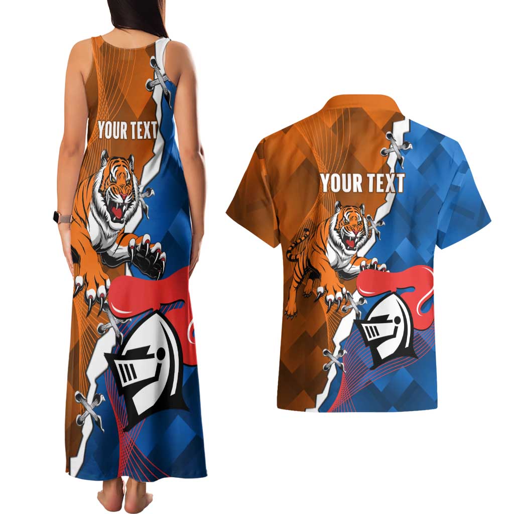 Personalised Knights and Tigers Couples Matching Tank Maxi Dress and Hawaiian Shirt Dynamic Sporty Version