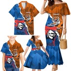 Personalised Knights and Tigers Family Matching Mermaid Dress and Hawaiian Shirt Dynamic Sporty Version