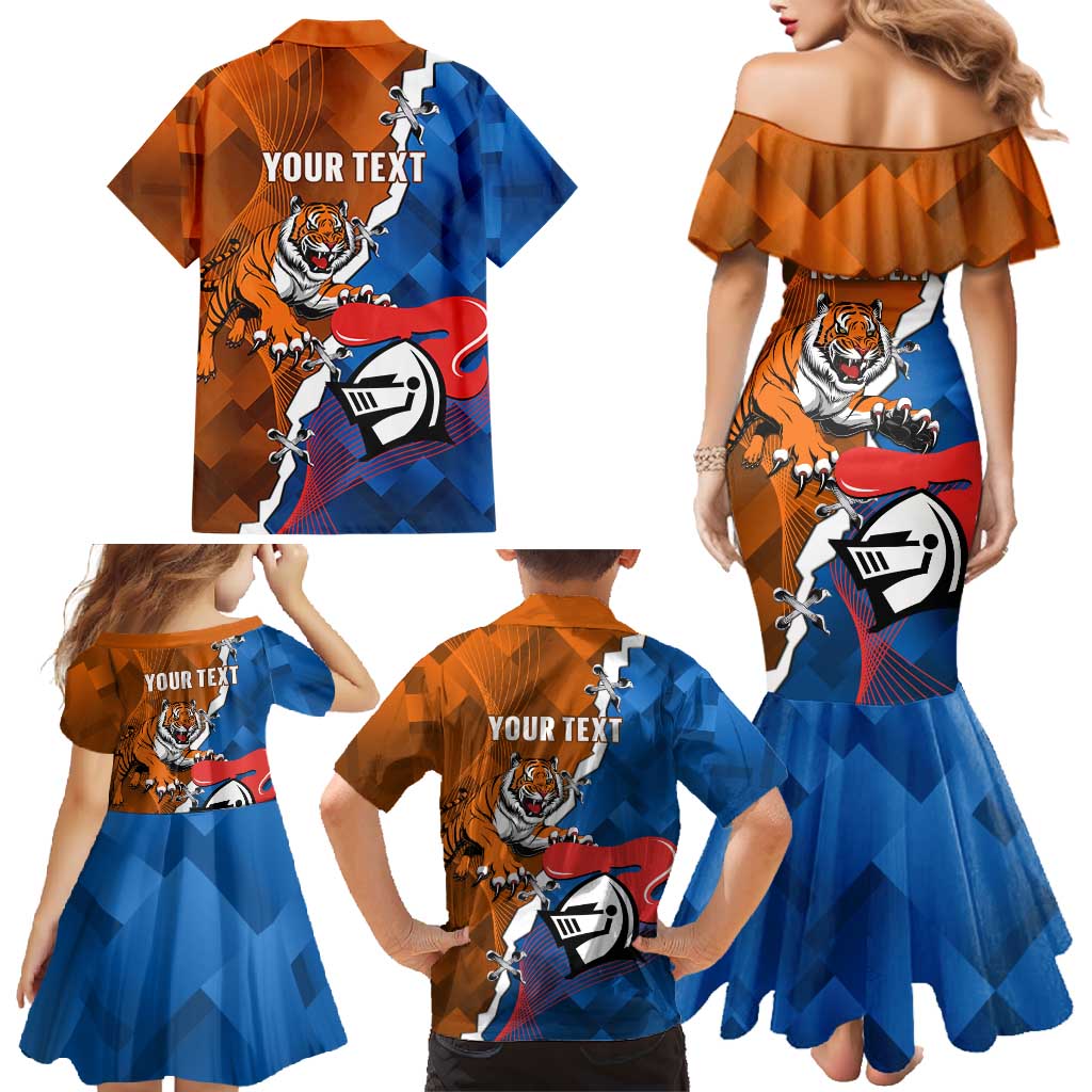 Personalised Knights and Tigers Family Matching Mermaid Dress and Hawaiian Shirt Dynamic Sporty Version