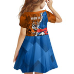 Personalised Knights and Tigers Family Matching Off Shoulder Maxi Dress and Hawaiian Shirt Dynamic Sporty Version