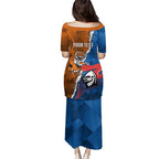Personalised Knights and Tigers Family Matching Puletasi and Hawaiian Shirt Dynamic Sporty Version