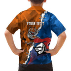 Personalised Knights and Tigers Family Matching Short Sleeve Bodycon Dress and Hawaiian Shirt Dynamic Sporty Version