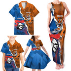 Personalised Knights and Tigers Family Matching Tank Maxi Dress and Hawaiian Shirt Dynamic Sporty Version