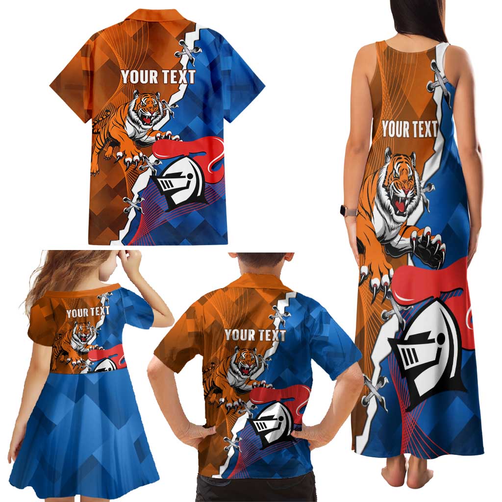 Personalised Knights and Tigers Family Matching Tank Maxi Dress and Hawaiian Shirt Dynamic Sporty Version