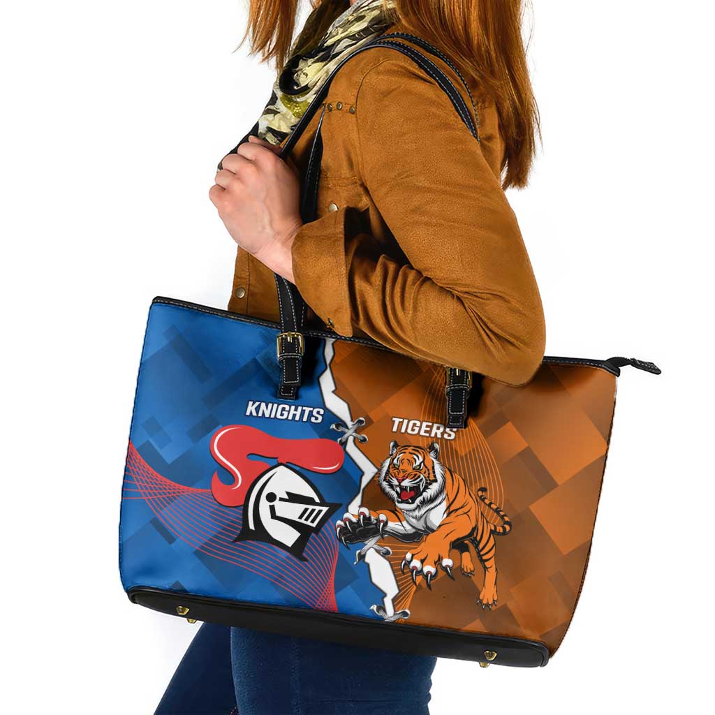 Knights and Tigers Leather Tote Bag Dynamic Sporty Version