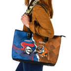 Knights and Tigers Leather Tote Bag Dynamic Sporty Version