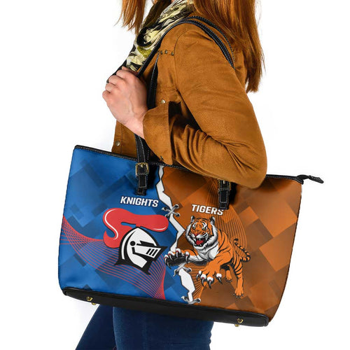 Knights and Tigers Leather Tote Bag Dynamic Sporty Version