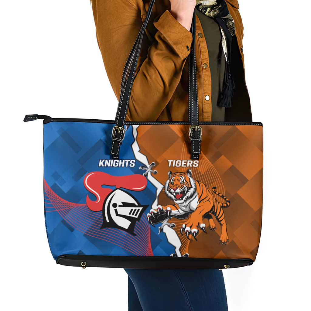 Knights and Tigers Leather Tote Bag Dynamic Sporty Version