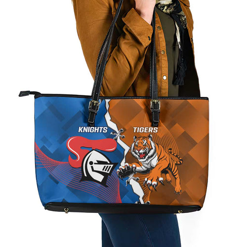 Knights and Tigers Leather Tote Bag Dynamic Sporty Version