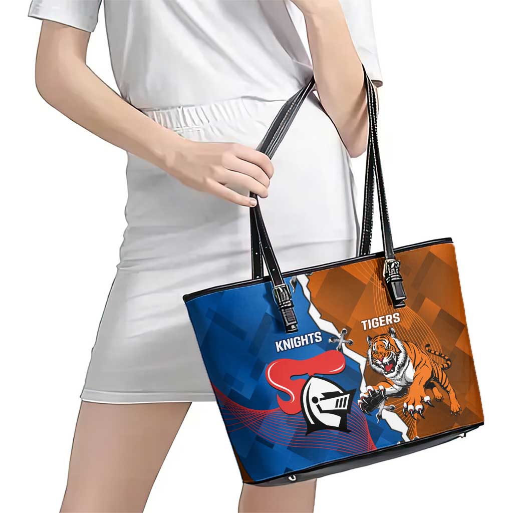 Knights and Tigers Leather Tote Bag Dynamic Sporty Version