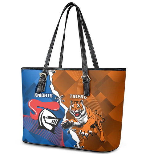 Knights and Tigers Leather Tote Bag Dynamic Sporty Version