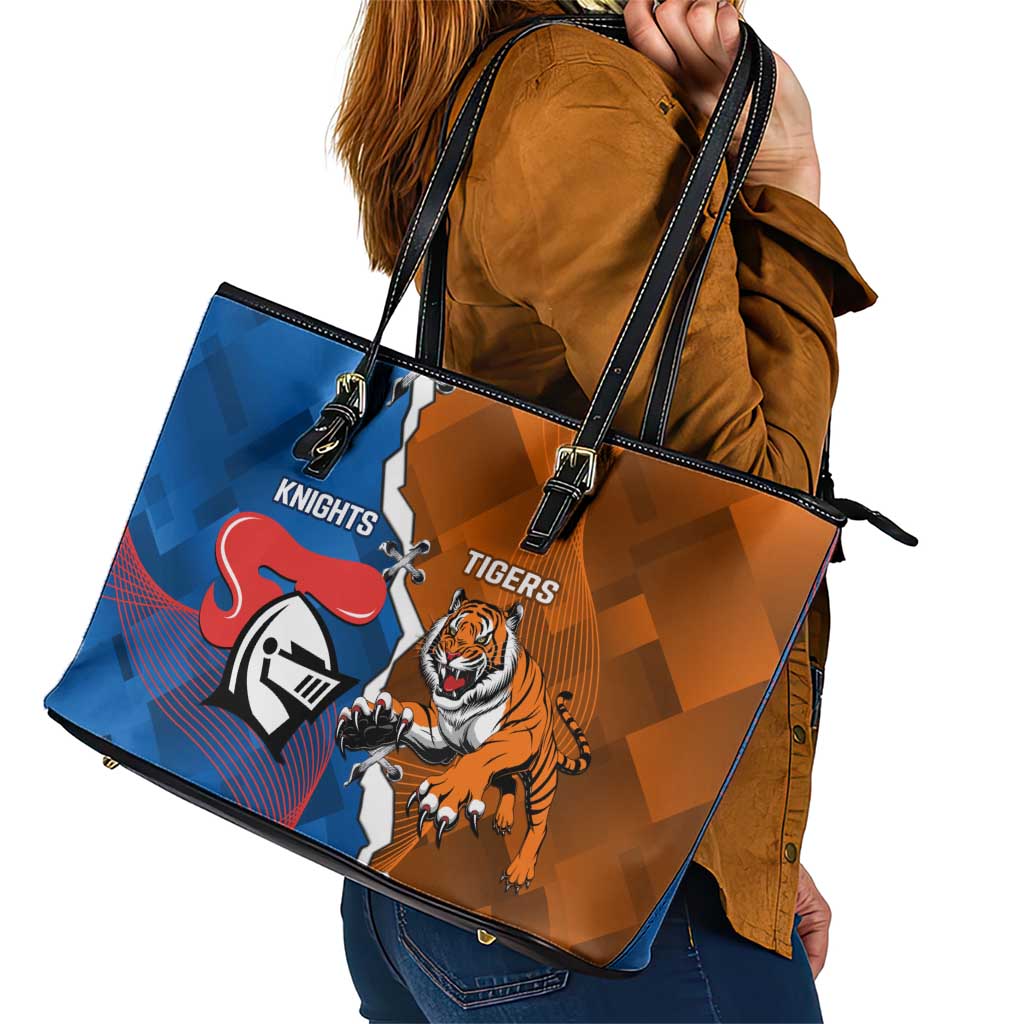 Knights and Tigers Leather Tote Bag Dynamic Sporty Version