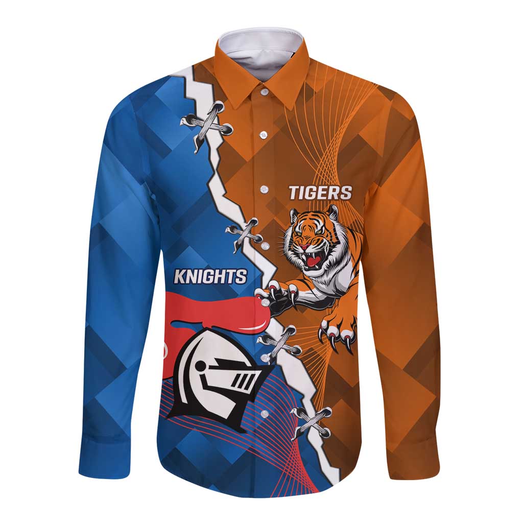 Personalised Knights and Tigers Long Sleeve Button Shirt Dynamic Sporty Version