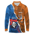 Personalised Knights and Tigers Long Sleeve Polo Shirt Dynamic Sporty Version