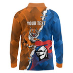 Personalised Knights and Tigers Long Sleeve Polo Shirt Dynamic Sporty Version