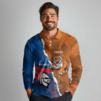 Personalised Knights and Tigers Long Sleeve Polo Shirt Dynamic Sporty Version