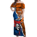 Personalised Knights and Tigers Off Shoulder Maxi Dress Dynamic Sporty Version