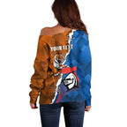 Personalised Knights and Tigers Off Shoulder Sweater Dynamic Sporty Version