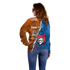 Personalised Knights and Tigers Off Shoulder Sweater Dynamic Sporty Version