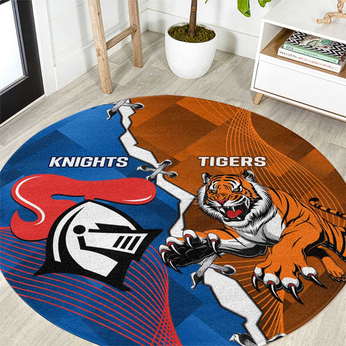 Knights and Tigers Round Carpet Dynamic Sporty Version