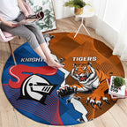 Knights and Tigers Round Carpet Dynamic Sporty Version