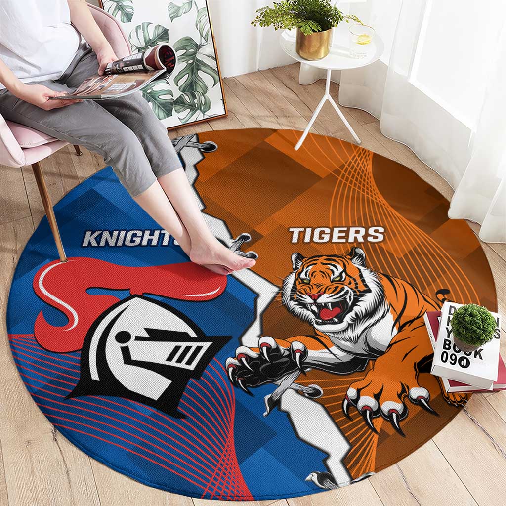Knights and Tigers Round Carpet Dynamic Sporty Version