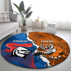 Knights and Tigers Round Carpet Dynamic Sporty Version