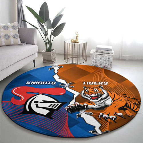 Knights and Tigers Round Carpet Dynamic Sporty Version