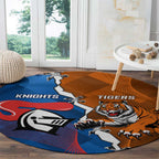 Knights and Tigers Round Carpet Dynamic Sporty Version