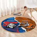 Knights and Tigers Round Carpet Dynamic Sporty Version
