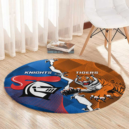 Knights and Tigers Round Carpet Dynamic Sporty Version