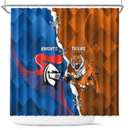 Knights and Tigers Shower Curtain Dynamic Sporty Version
