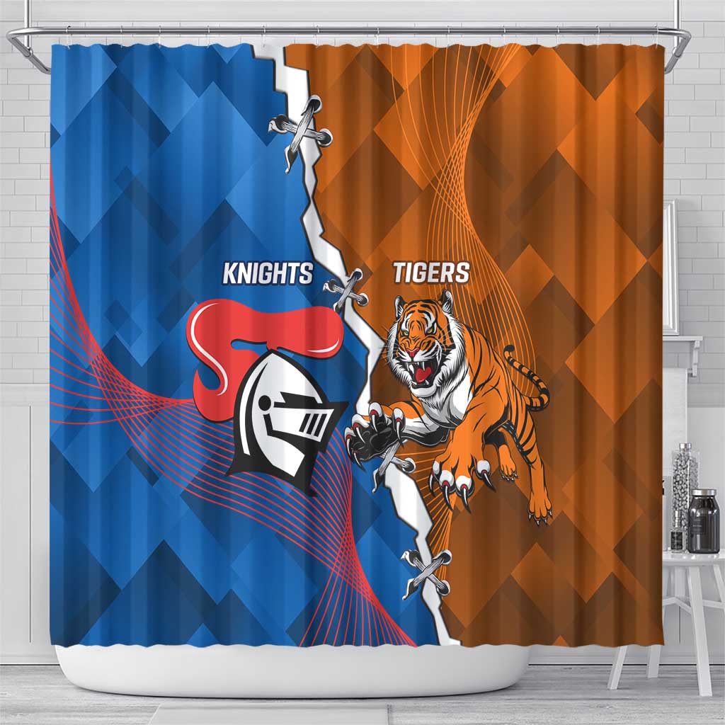 Knights and Tigers Shower Curtain Dynamic Sporty Version