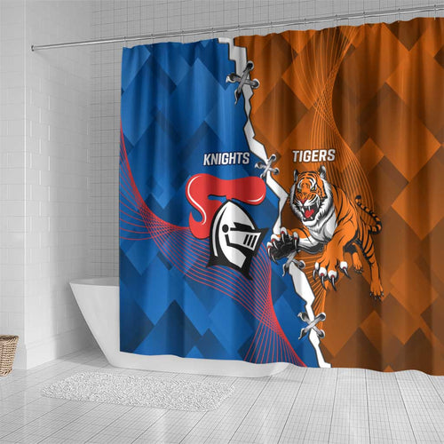 Knights and Tigers Shower Curtain Dynamic Sporty Version
