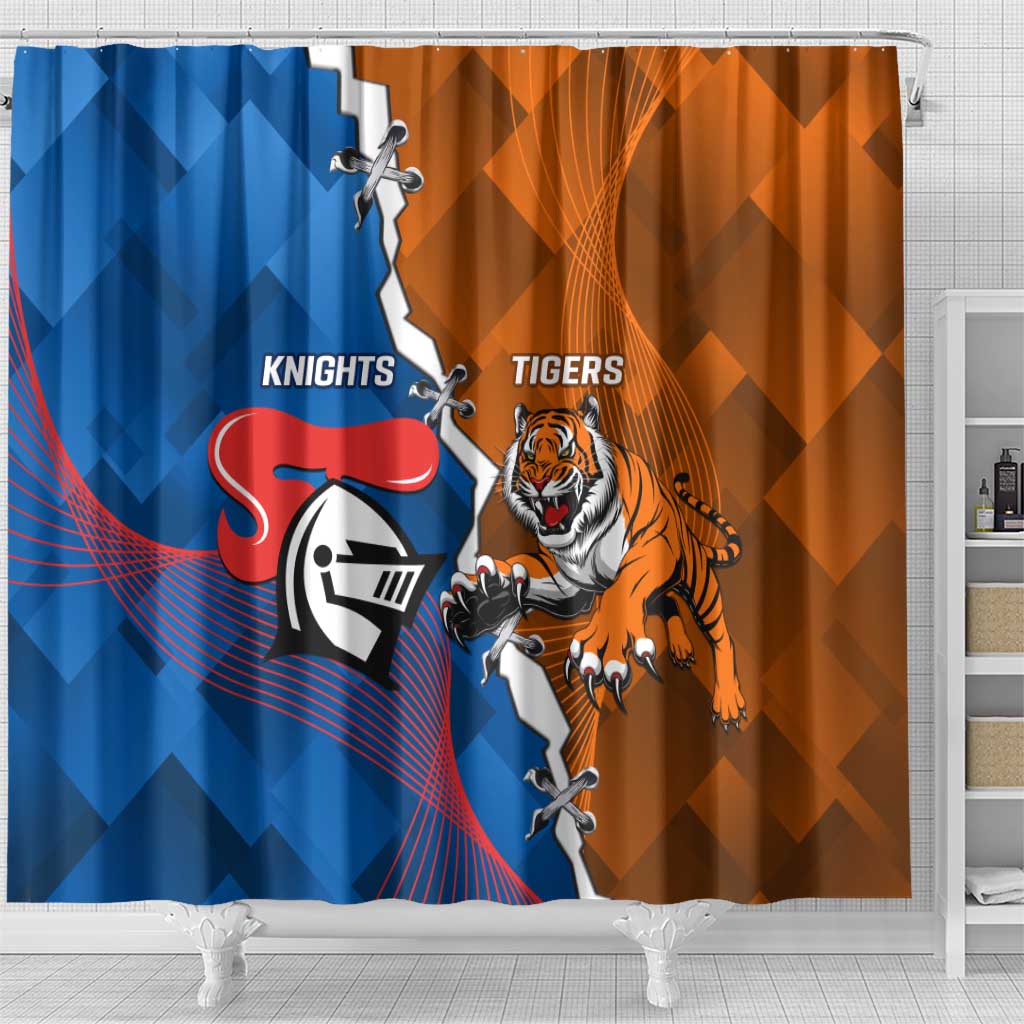 Knights and Tigers Shower Curtain Dynamic Sporty Version