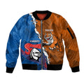 Personalised Knights and Tigers Sleeve Zip Bomber Jacket Dynamic Sporty Version