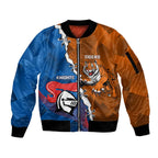 Personalised Knights and Tigers Sleeve Zip Bomber Jacket Dynamic Sporty Version