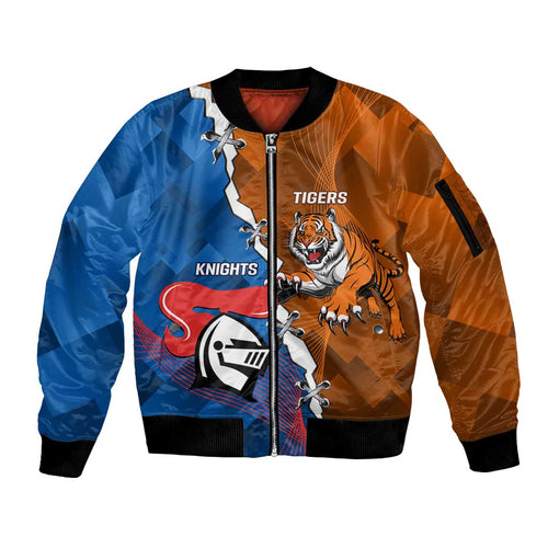 Personalised Knights and Tigers Sleeve Zip Bomber Jacket Dynamic Sporty Version