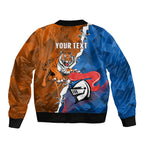 Personalised Knights and Tigers Sleeve Zip Bomber Jacket Dynamic Sporty Version