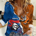 Personalised Knights and Tigers Women Casual Shirt Dynamic Sporty Version