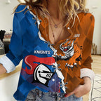 Personalised Knights and Tigers Women Casual Shirt Dynamic Sporty Version