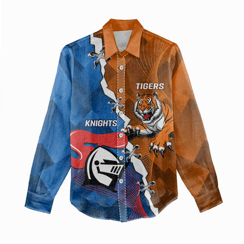 Personalised Knights and Tigers Women Casual Shirt Dynamic Sporty Version
