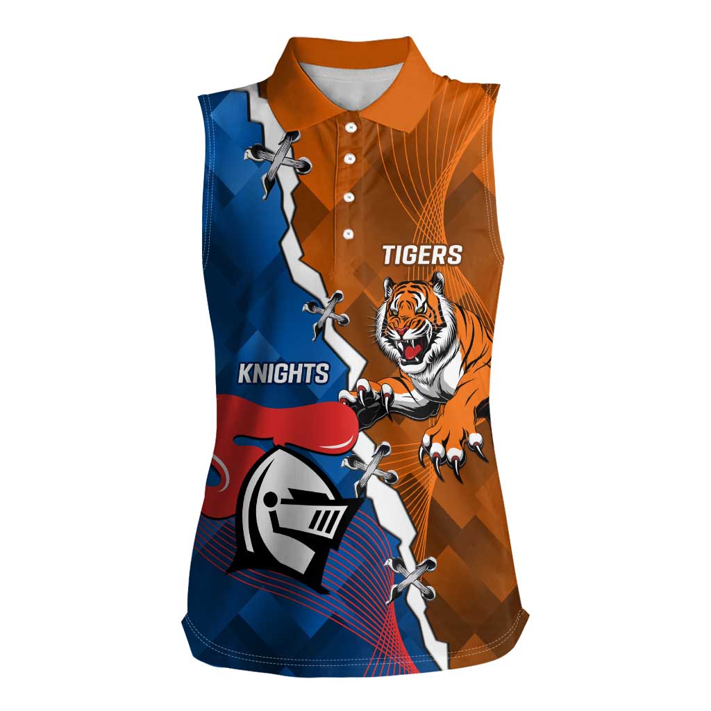 Personalised Knights and Tigers Women Sleeveless Polo Shirt Dynamic Sporty Version